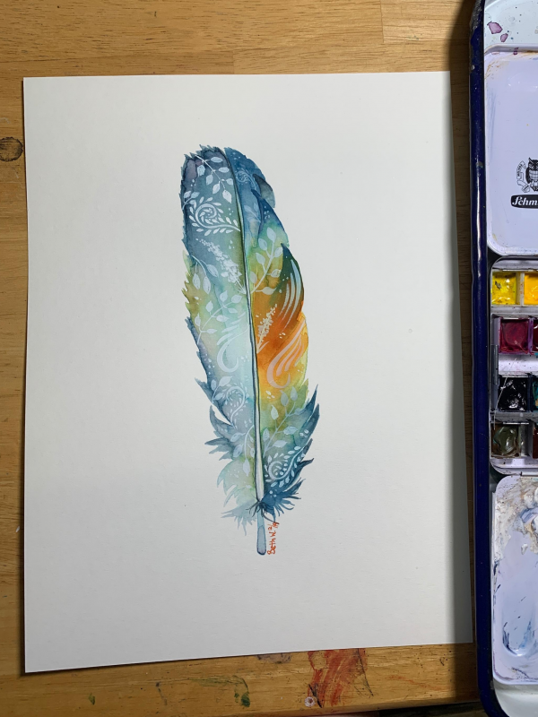 Fancy Feather watercolor