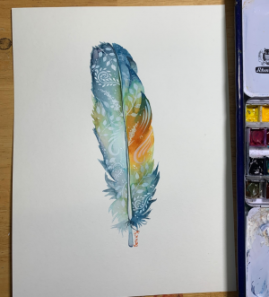 Fancy Feather watercolor
