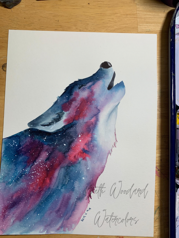 Galaxy Wolf Watercolor
