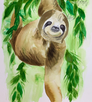 silly sloth painting