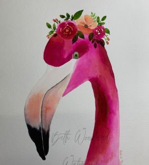 "Flowery Flamingo" Original