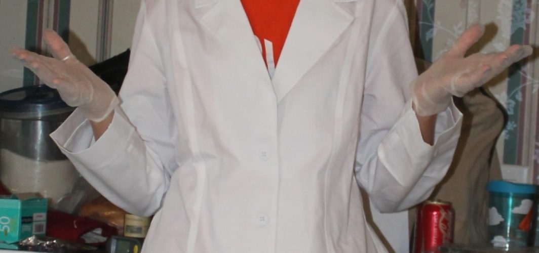 Me in my lab coat and science stuff