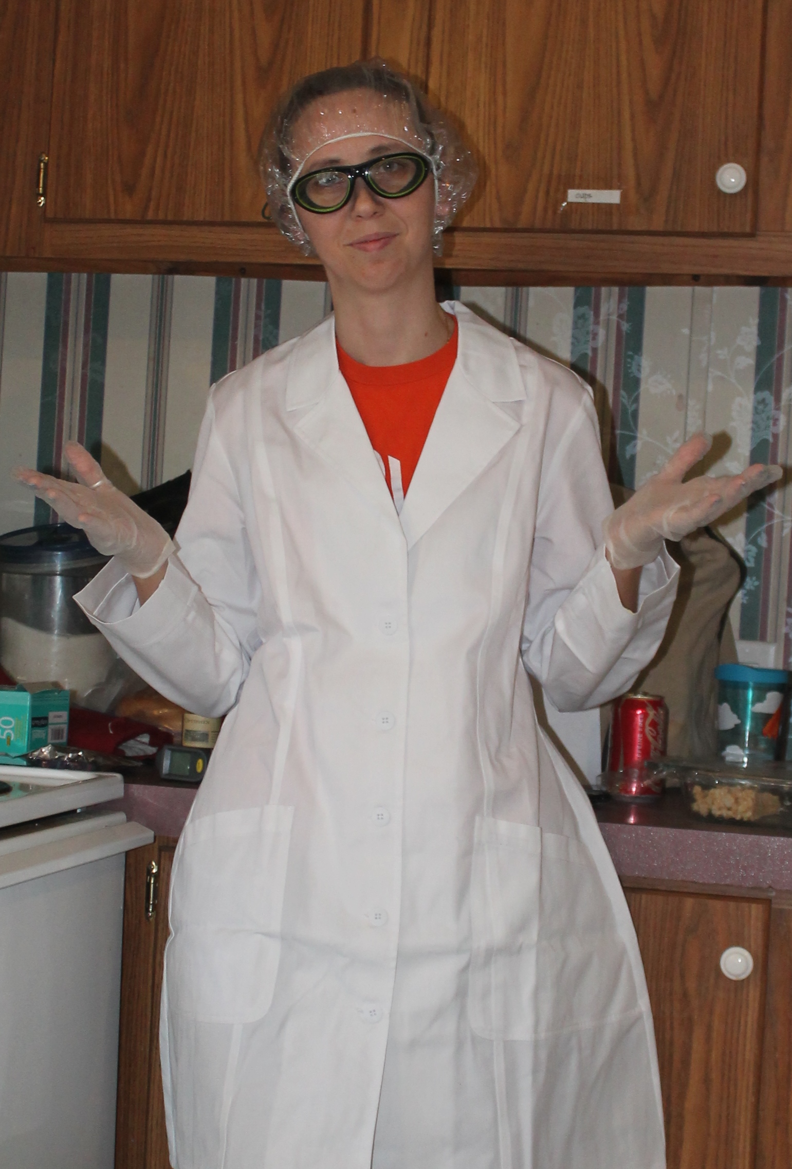 Me in my lab coat and science stuff