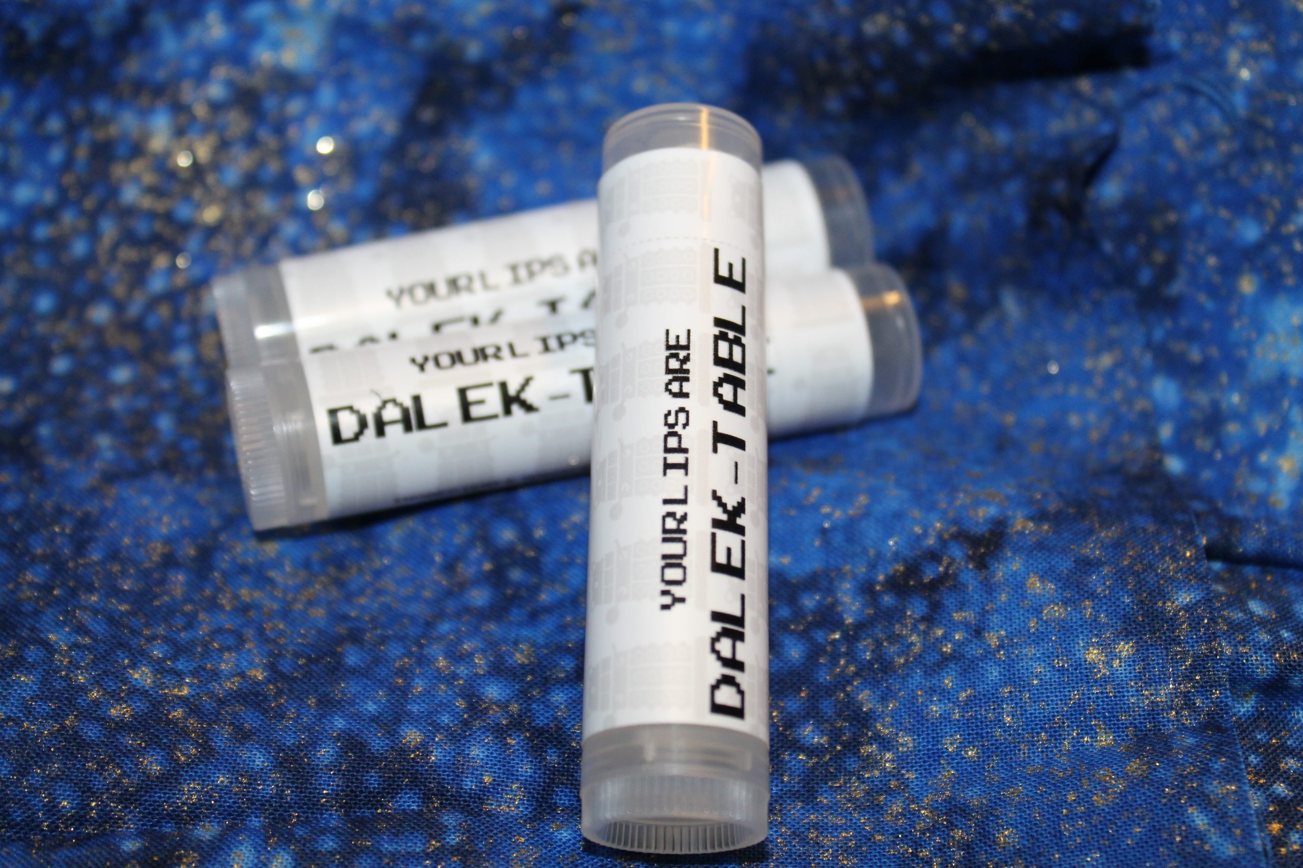 Dalek-table lip balm with cinnamon ginger mint scent