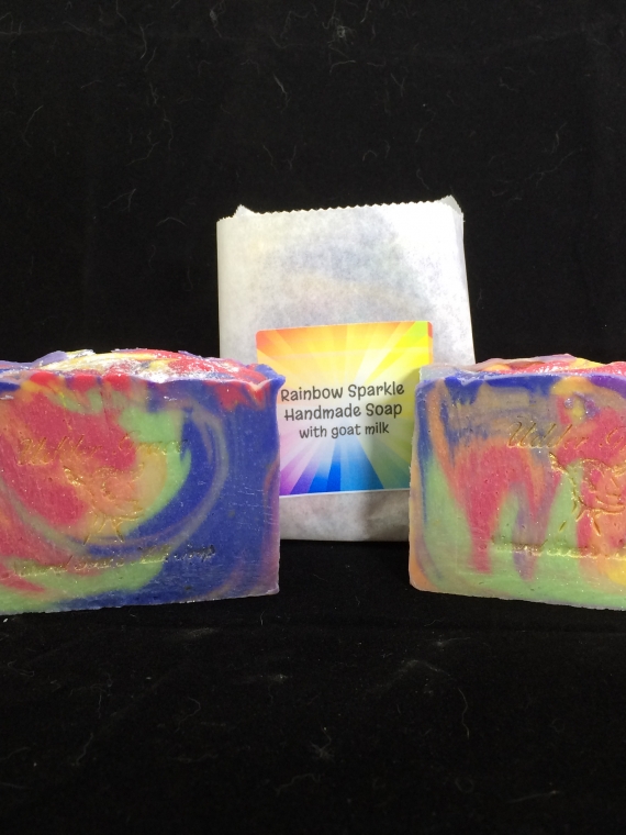 Rainbow Sparkle Goat milk soap