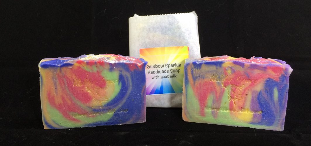 Rainbow Sparkle Goat milk soap