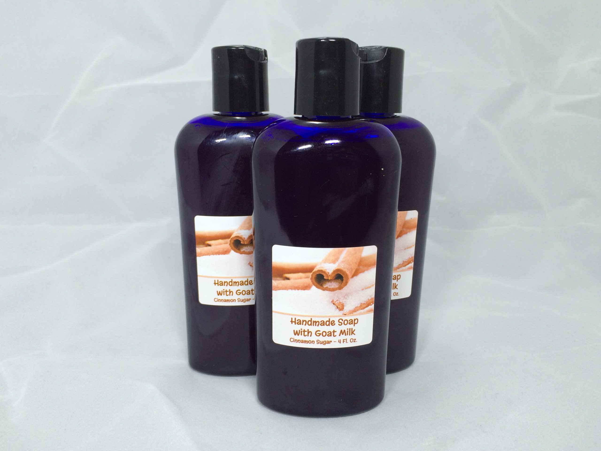 homemade liquid soap with goat milk cinnamon sugar scent