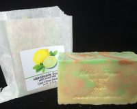 handmade soap with goat milk in cool citrus basil scent