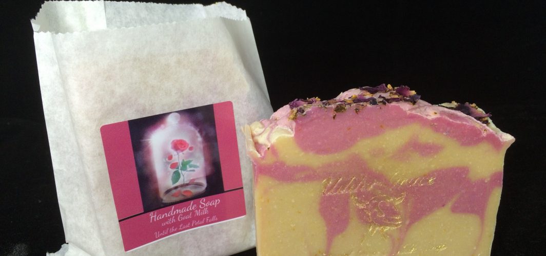 rose scented handmade soap with goat milk