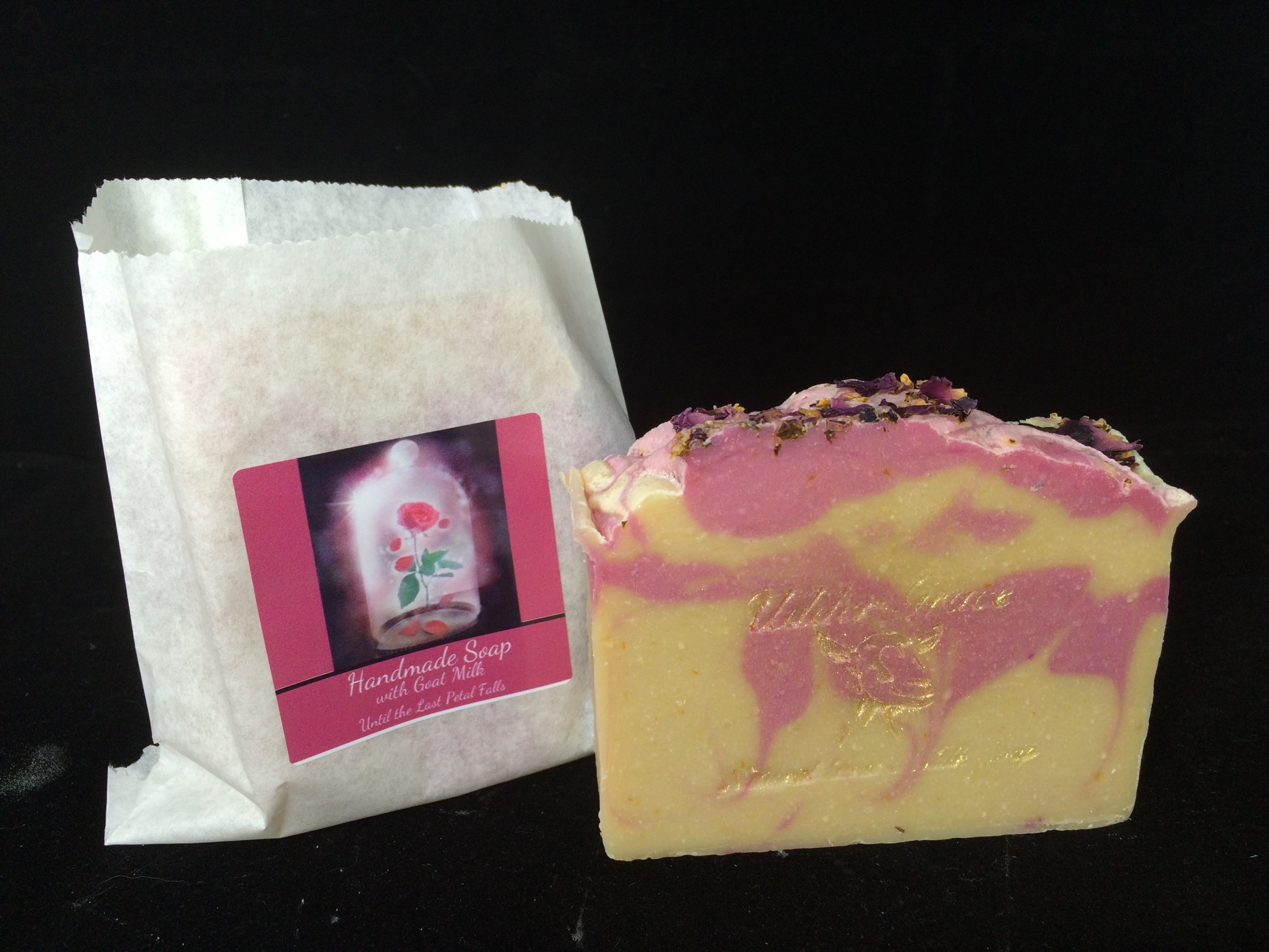 rose scented handmade soap with goat milk