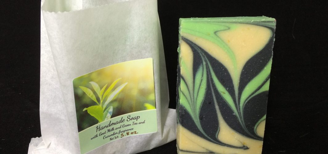 Handmade soap with Goat Milk, green tea and cucumber