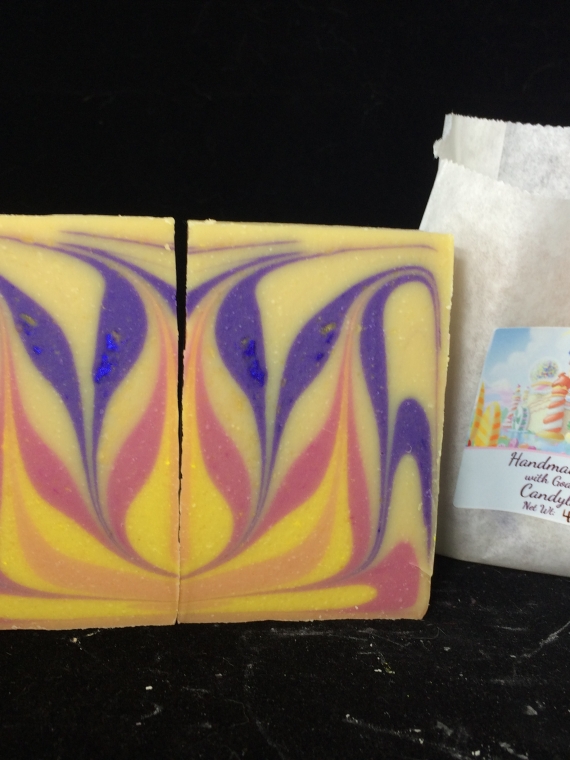 Handmade soap with goat milk in candy land scent