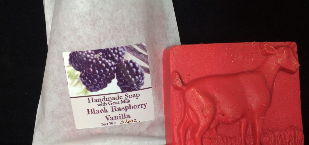 Goat molded black raspberry vanilla soap