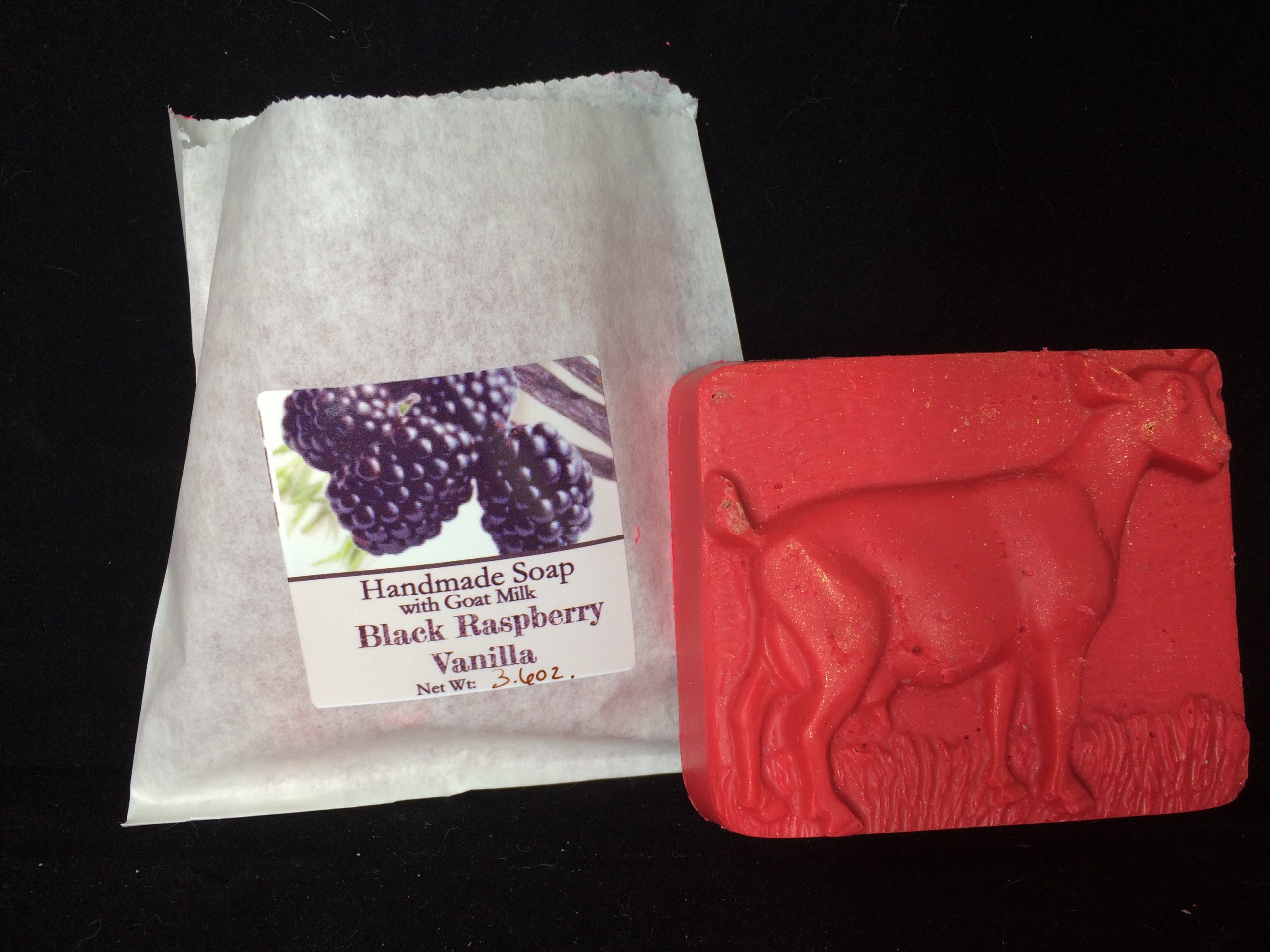 Goat molded black raspberry vanilla soap