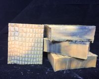 Snakeskin textured soap with goat milk and dissolved snakeskin